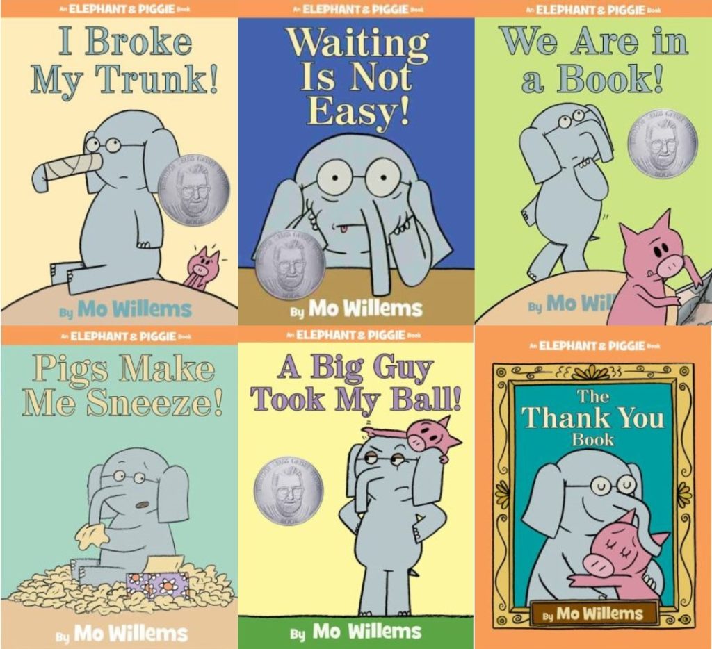 collage of elephant and piggie book covers