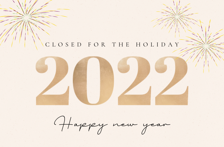Happy new year! Closed for the holiday