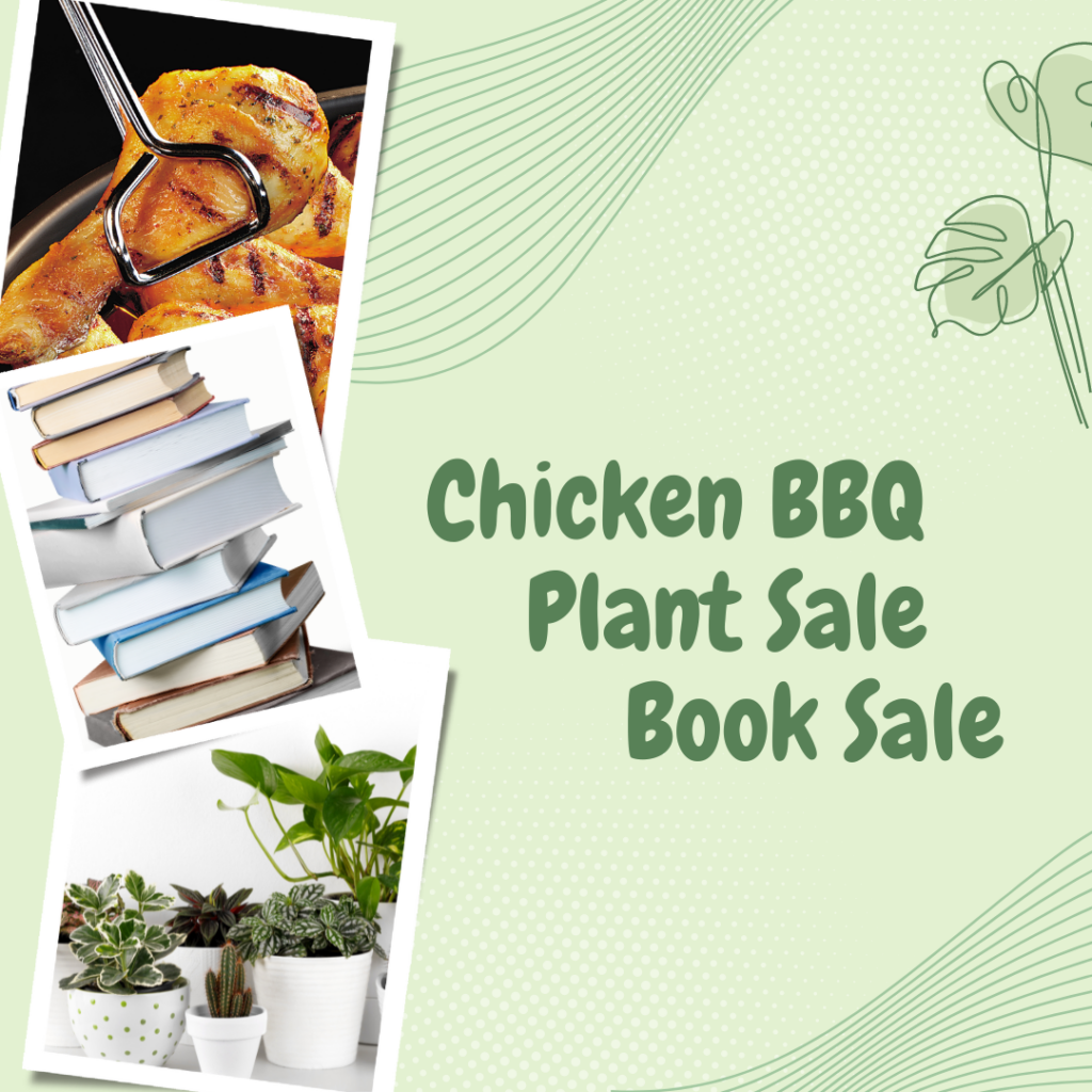 chicken bbq plant sale and book sale